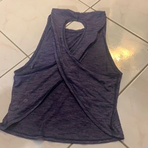 Lululemon heathered purple, crop crisscross back tank.
